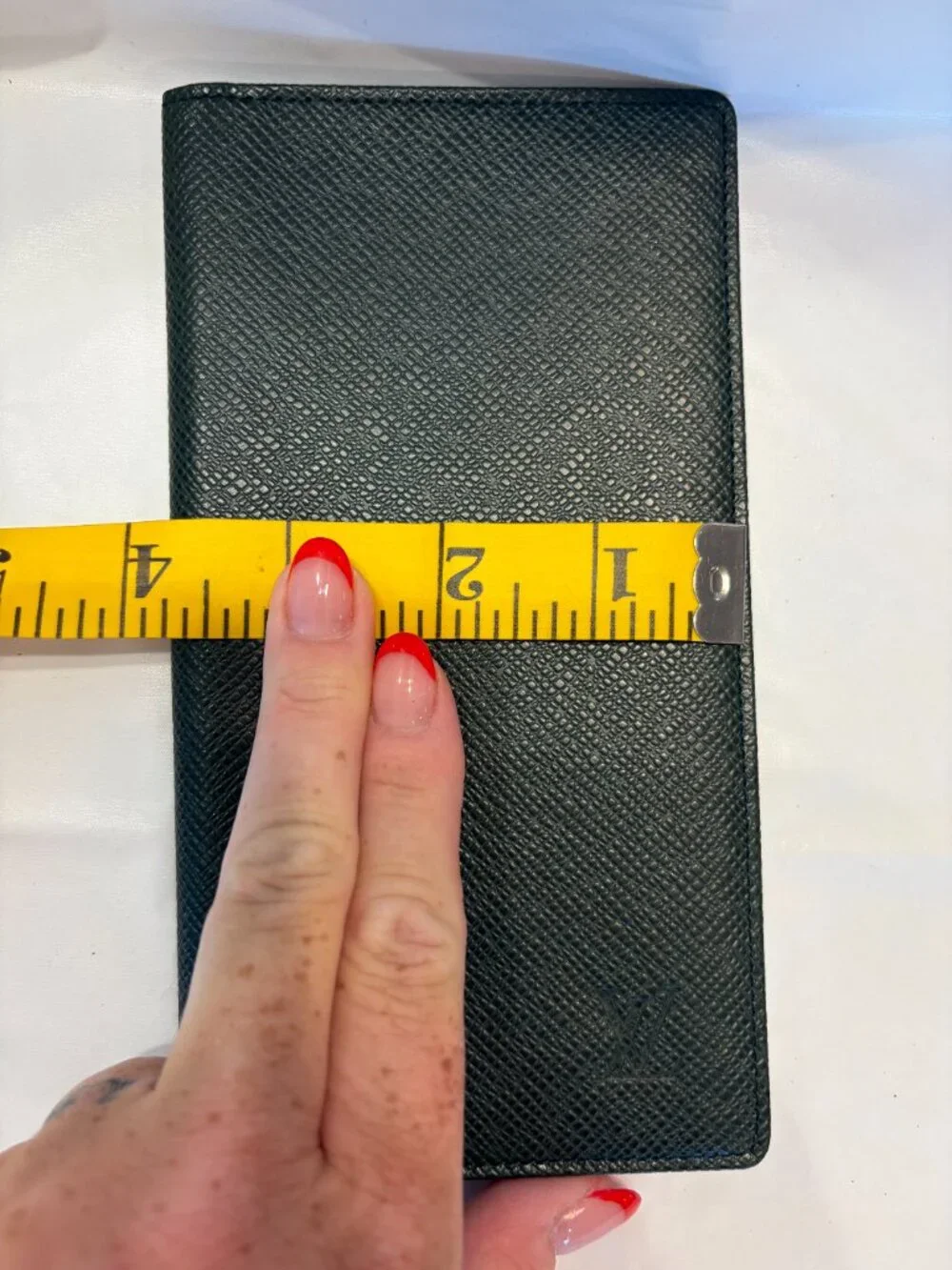 Men's or Women's Louis Vuitton Hunter Green Checkbook Cover, Wallet, July 1995